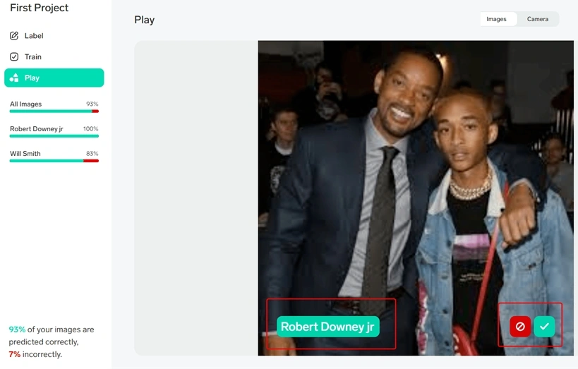 Click the incorrect and correct button