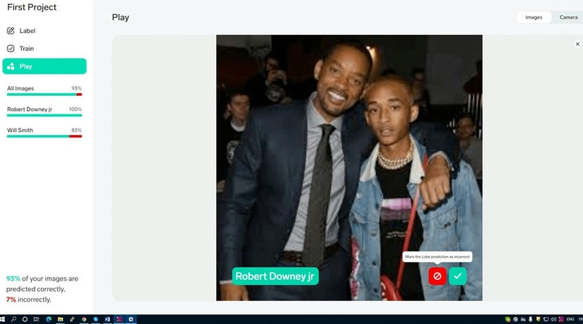 Click the incorrect button