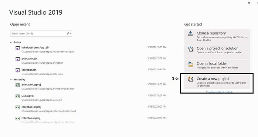Adding Animated screen using windows forms