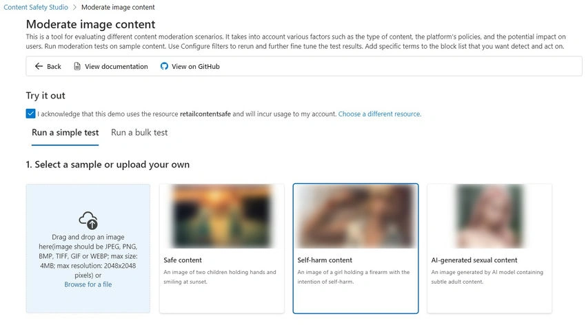 Self-harm content