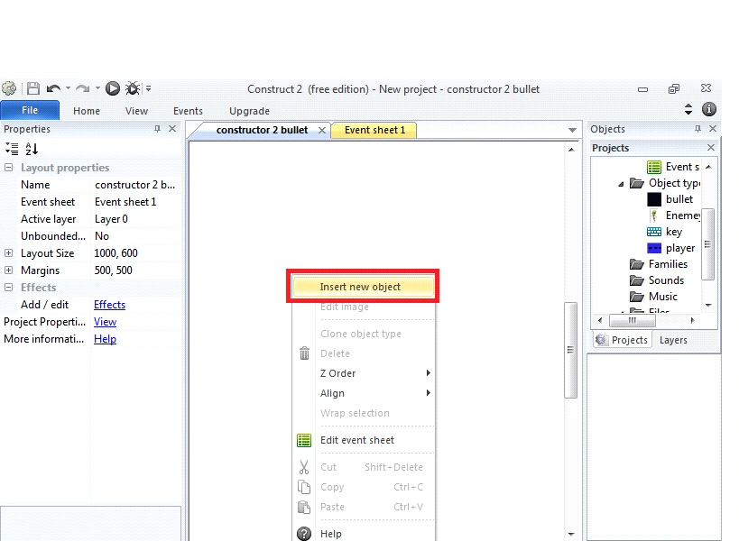 build the new game angry bird using constructor 2 platform