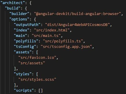 Angular 6 Application with Cosmos DB and Web API 2 