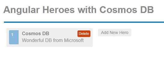 Angular 6 Application with Cosmos DB and Web API 2 