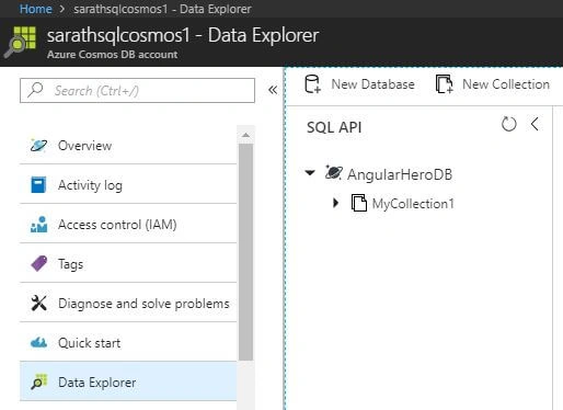 Angular 6 Application with Cosmos DB and Web API 2 