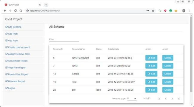 Angular 7 Project With ASP.NET CORE APIS (Gym Project)
