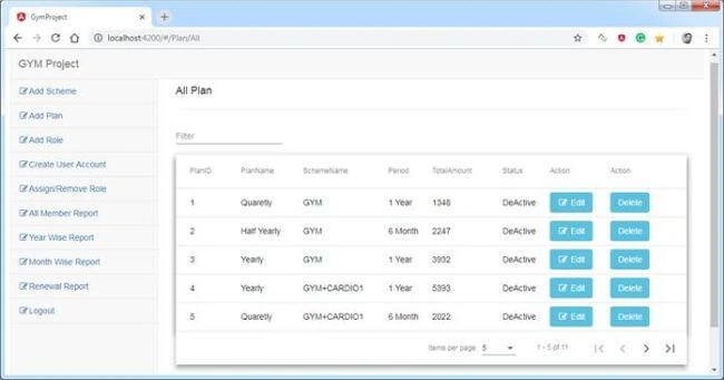 Angular 7 Project With ASP.NET CORE APIS (Gym Project)