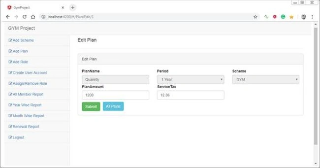 Angular 7 Project With ASP.NET CORE APIS (Gym Project)
