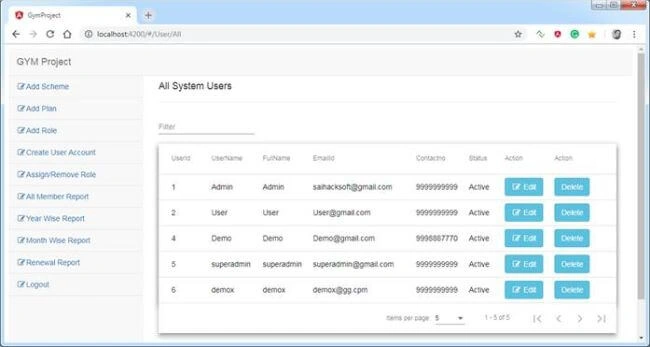 Angular 7 Project With ASP.NET CORE APIS (Gym Project)