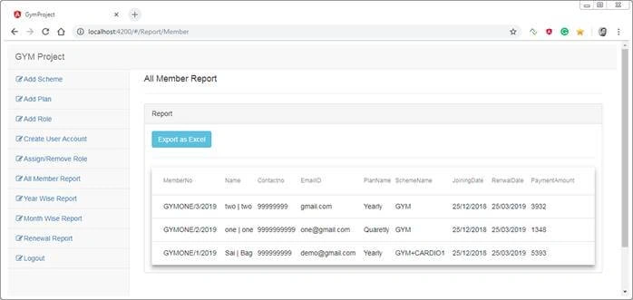 Angular 7 Project With ASP.NET CORE APIS (Gym Project)