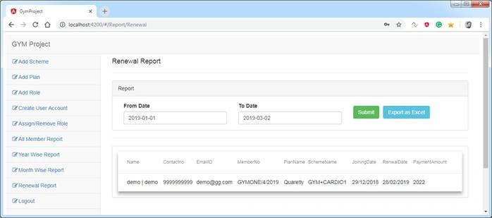 Angular 7 Project With ASP.NET CORE APIS (Gym Project)