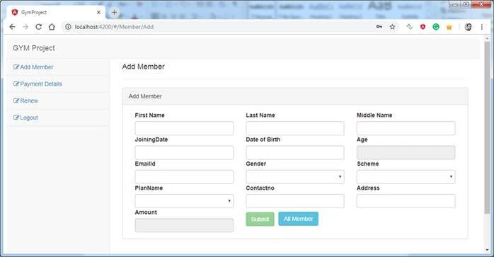 Angular 7 Project With ASP.NET CORE APIS (Gym Project)