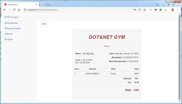 Angular 7 Project With ASP.NET CORE APIS (Gym Project)