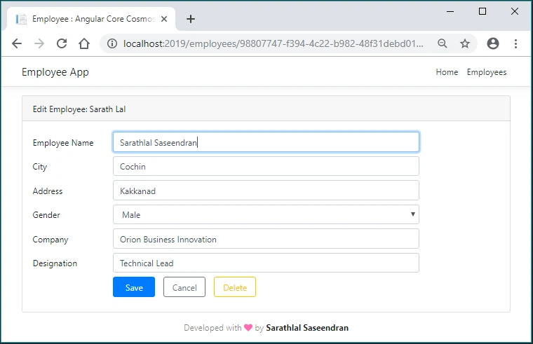 Angular App With ASP.NET Core And Cosmos DB