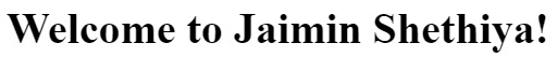 Welcome to Jaimin