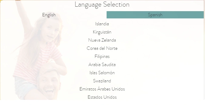 Language selection