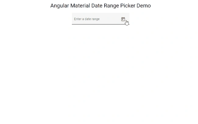 Angular Material Date Range Picker