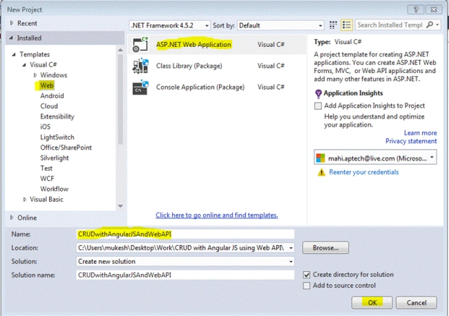 Create Asp.Net Application