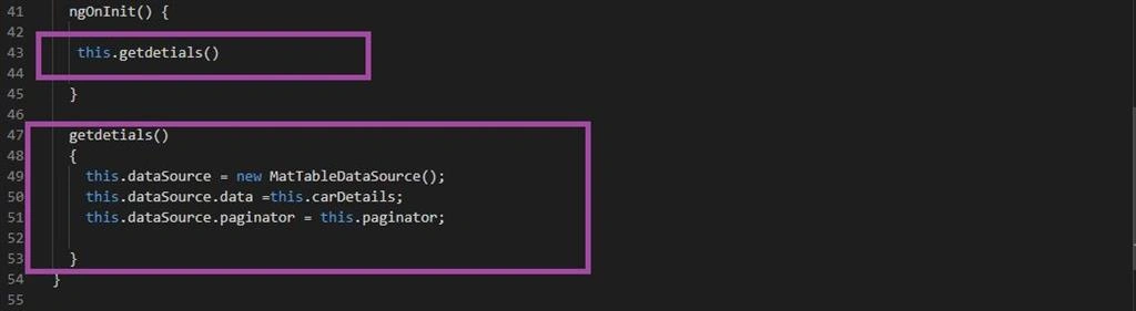 AngularMatTable And Angular Pagination
