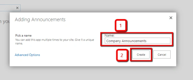 Announcements List In SharePoint
