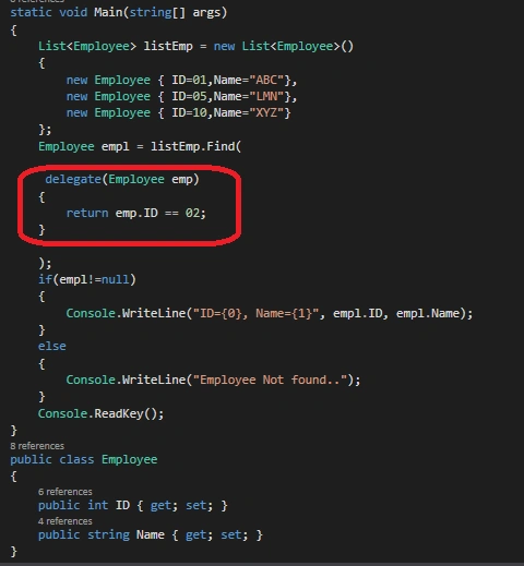 Anonymous Methods