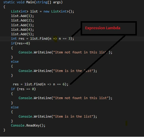 Lambda expressions