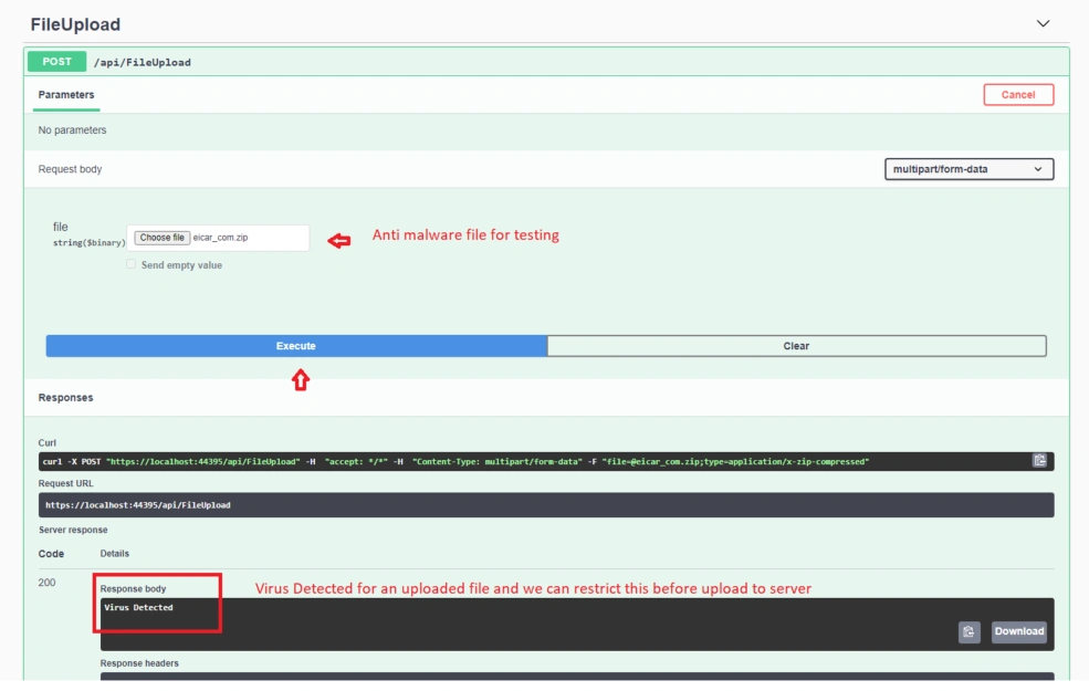 Scan File(s) For The Virus Before Uploading To Server Using .NET 5.0
