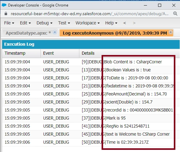 Apex Data Types In SalesForce