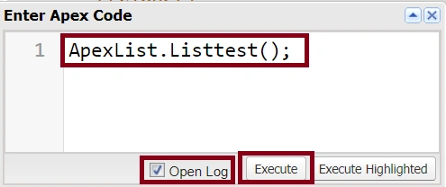 Apex List In SalesForce