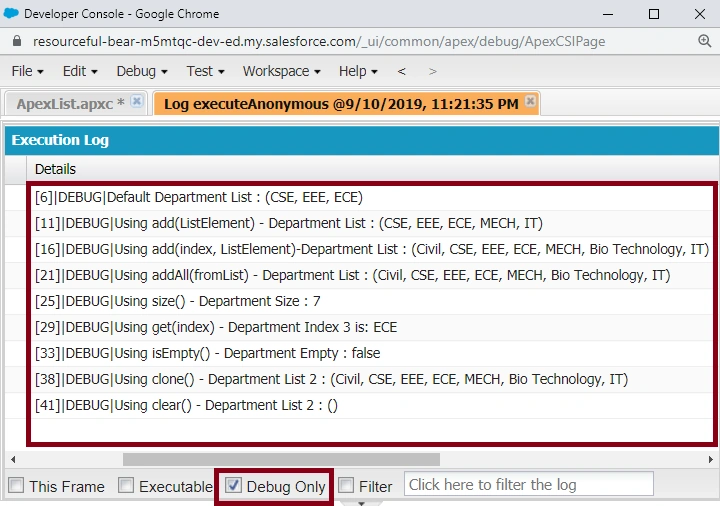 Apex List In SalesForce