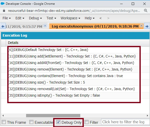 Apex Set In SalesForce