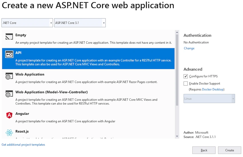 ASP.NET Core web application
