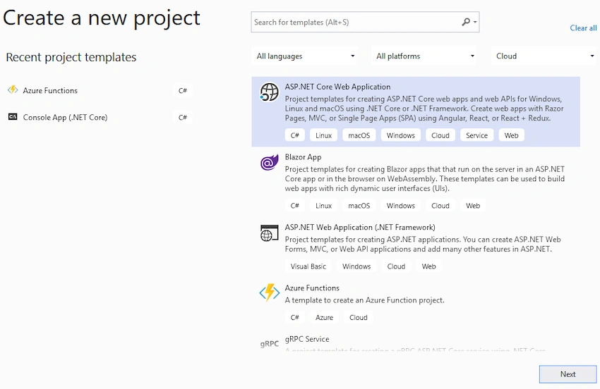 Create a new project