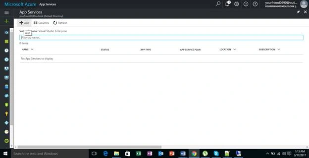 create new web app