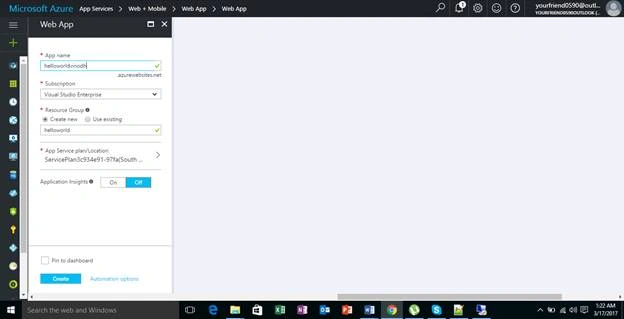 Create Web App