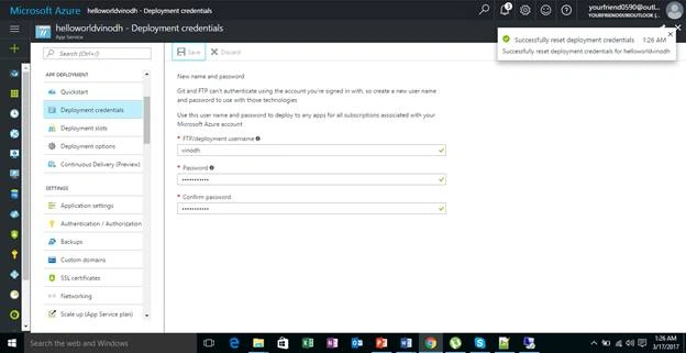 Azure Web app deployment