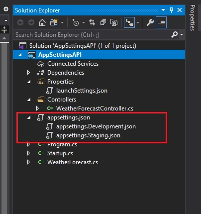 App Settings File According To Environment Variable .Net Core API