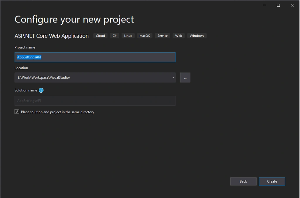 App Settings File According To Environment Variable .Net Core API