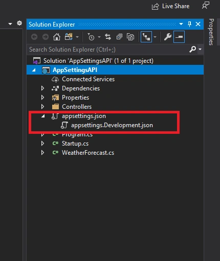 App Settings File According To Environment Variable .Net Core API