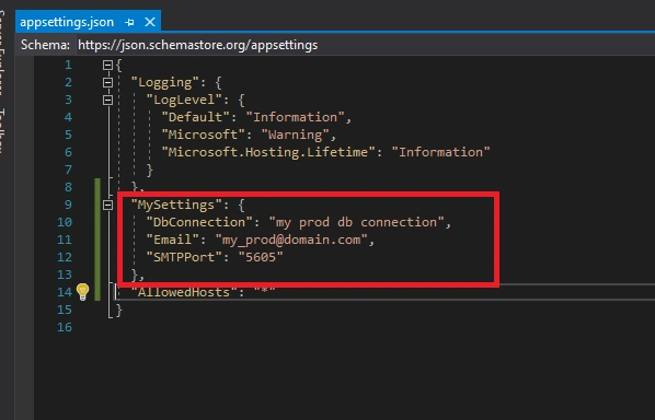 App Settings File According To Environment Variable .Net Core API