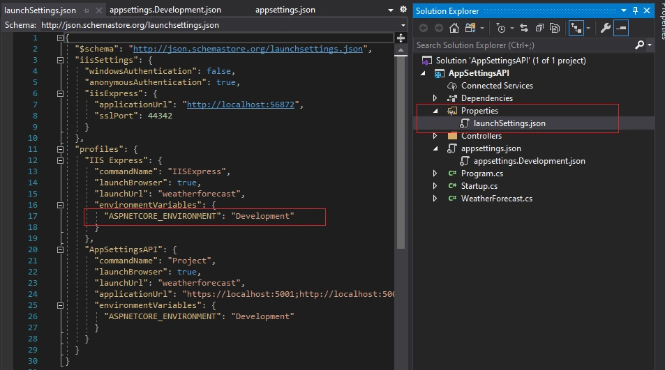 App Settings File According To Environment Variable .Net Core API