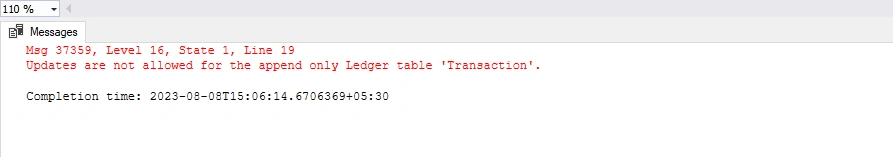 Update append only table ouput