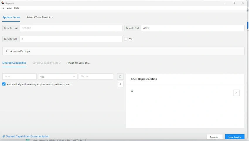 Appium Server