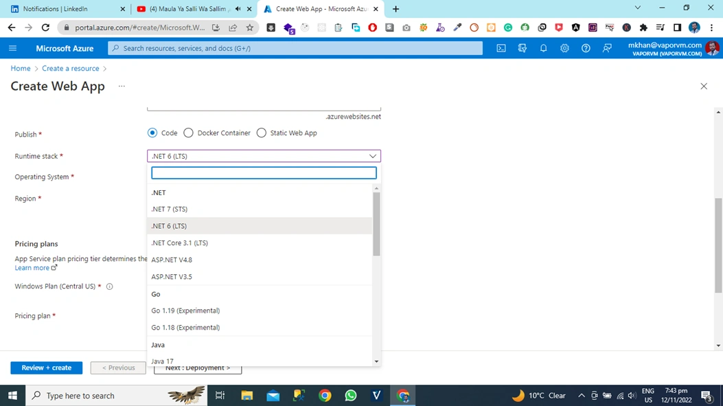 Application Deployment On Azure Cloud using Azure Web App Service