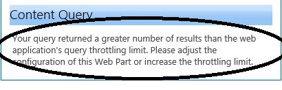 throttling exception - CQWP