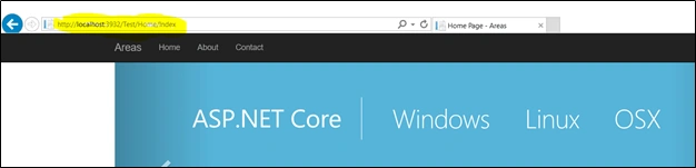 Areas in ASP.NET Core