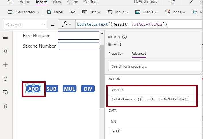 Arithmetic Operations in Power Apps