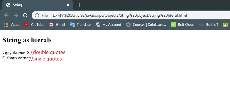 String Objects In JavaScript