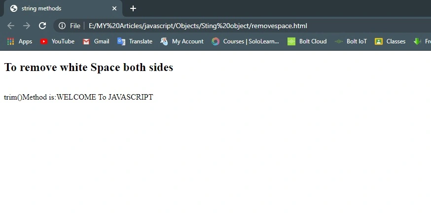 String Objects In JavaScript