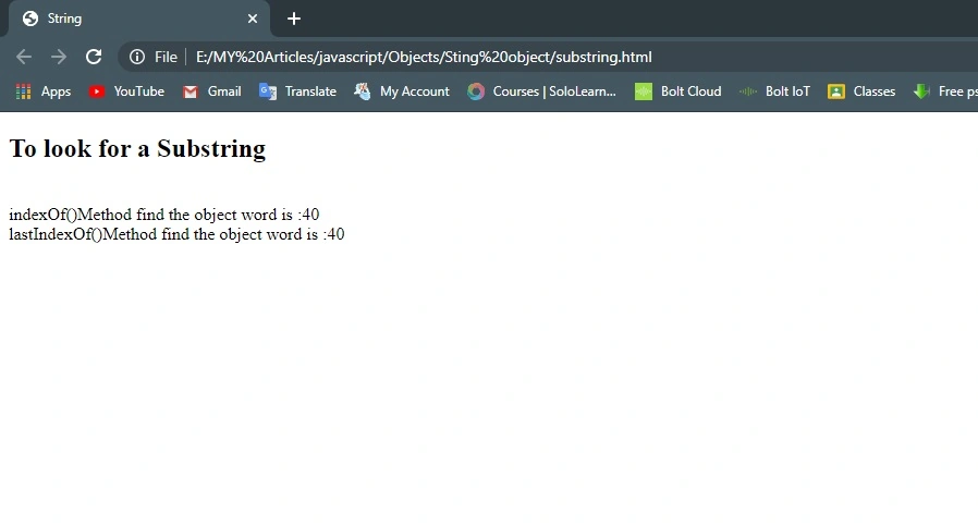 String Objects In JavaScript