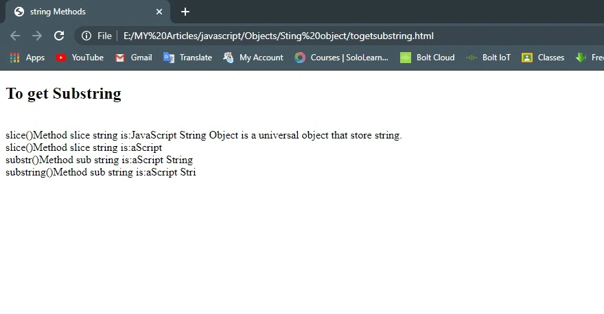 String Objects In JavaScript